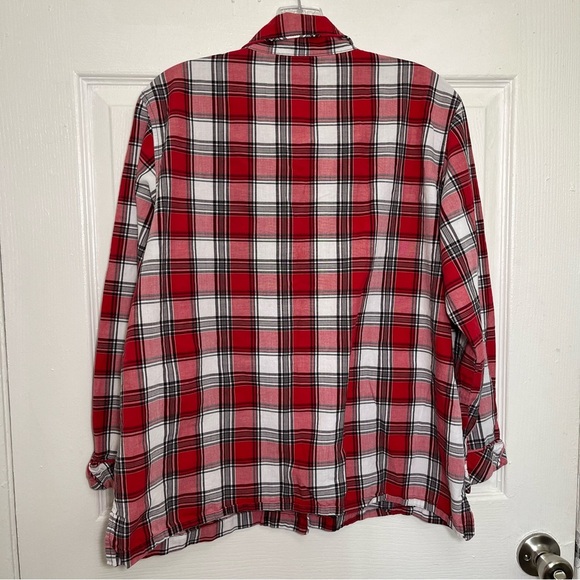 VICTORIA’S SECRET Red, White, and Black Button Down Pajama Top | size medium - Picture 11 of 12